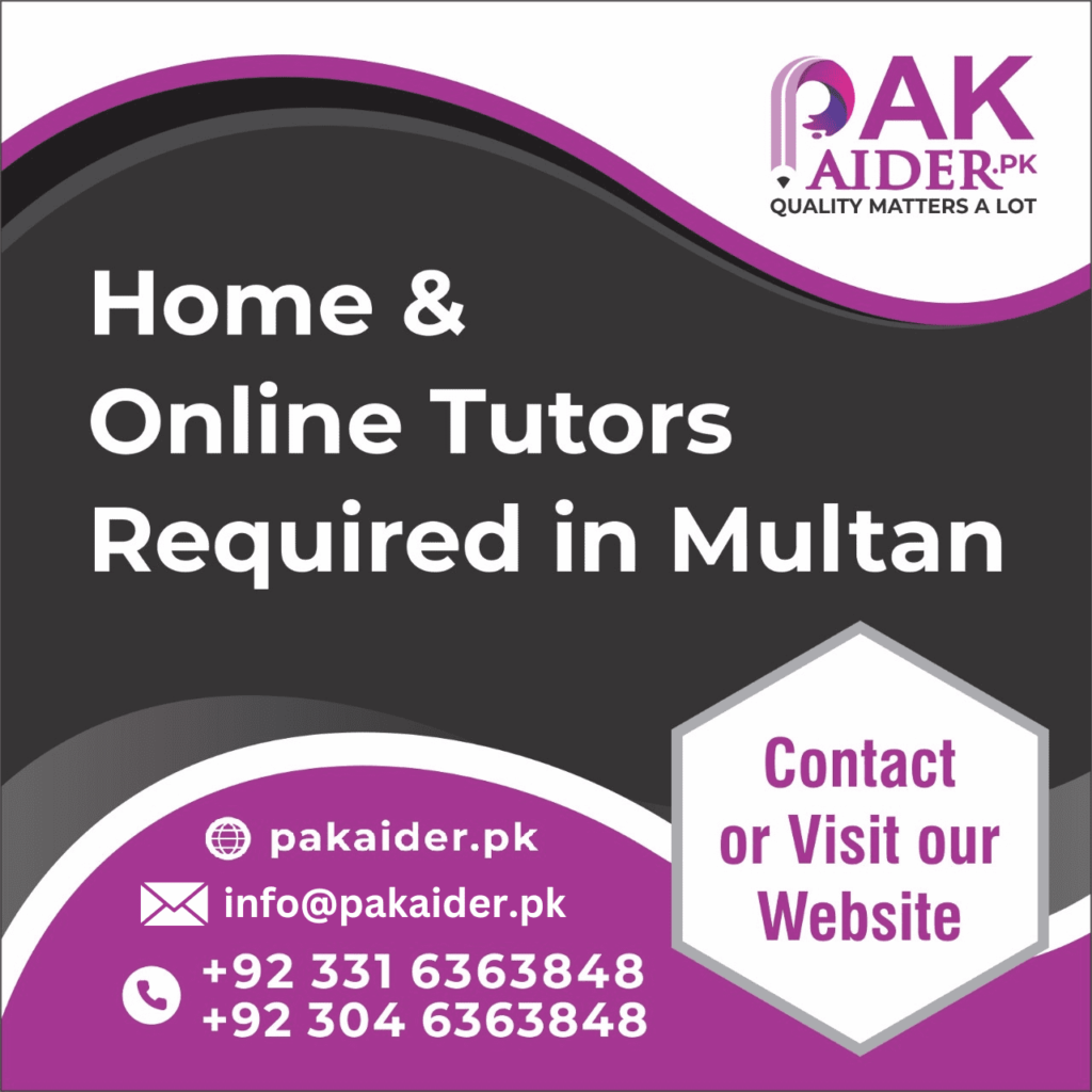 Home Tutors Required in Multan