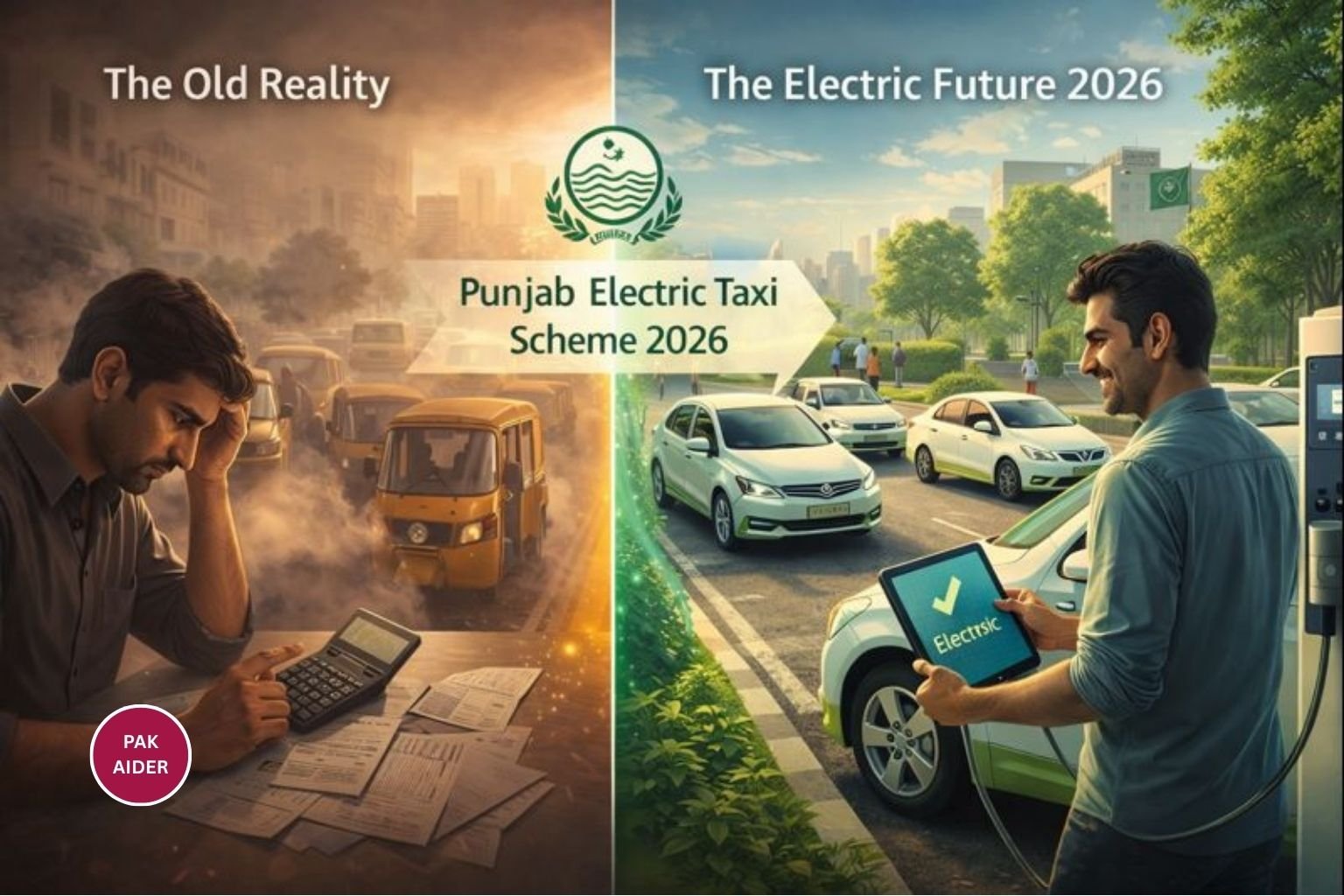 Punjab Electric Taxi Scheme 2026 showing electric taxis in Punjab, free electric taxi program launching in 15 days for drivers